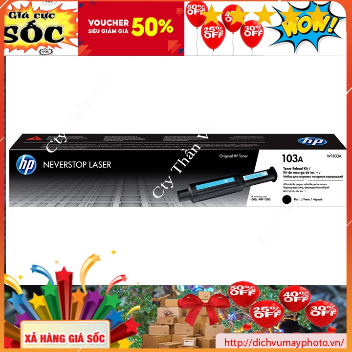 Hộp mực HP 103A dùng cho máy in HP1000a 1000w 1200a 1200w mực cho bản in đẹp, sắc nét kholinhkienmayin