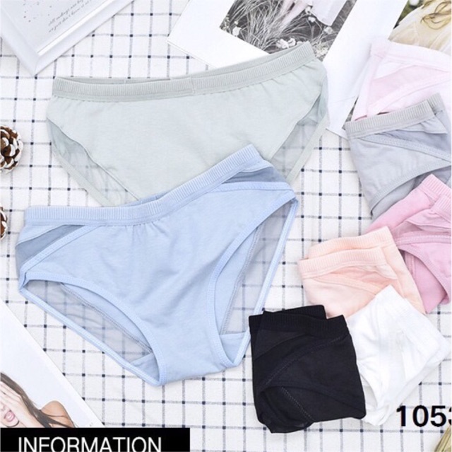 Quần lót cotton phối ren sexy 1053 (40-52kg)