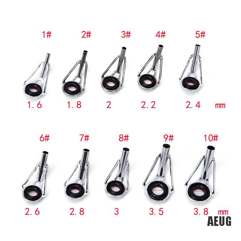 Set 80 khoen dẫn cho cần câu cá bằng thép màu đen với 10 kích thước