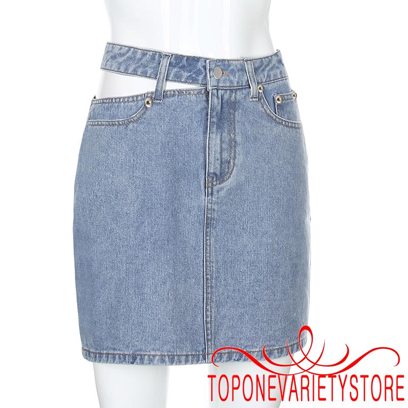 Chân Váy Denim Chữ A Lưng Cao Thời Trang Nữ Tính | BigBuy360 - bigbuy360.vn