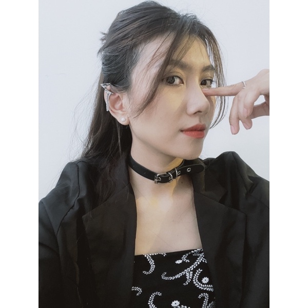 Vòng cổ choker PU cá tính - Khăn turban