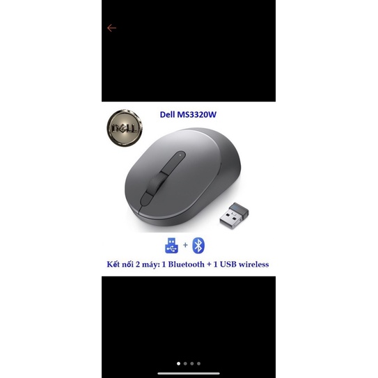 chuột máy tính không dây Dell Mobile Pro Wireless Mouse MS5120W (xám) chính hãng