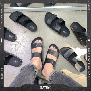 Dép Nam quai đôi ZR đế trấu, sandal kiểu Hàn tối giản da PU GATE6 - #4548