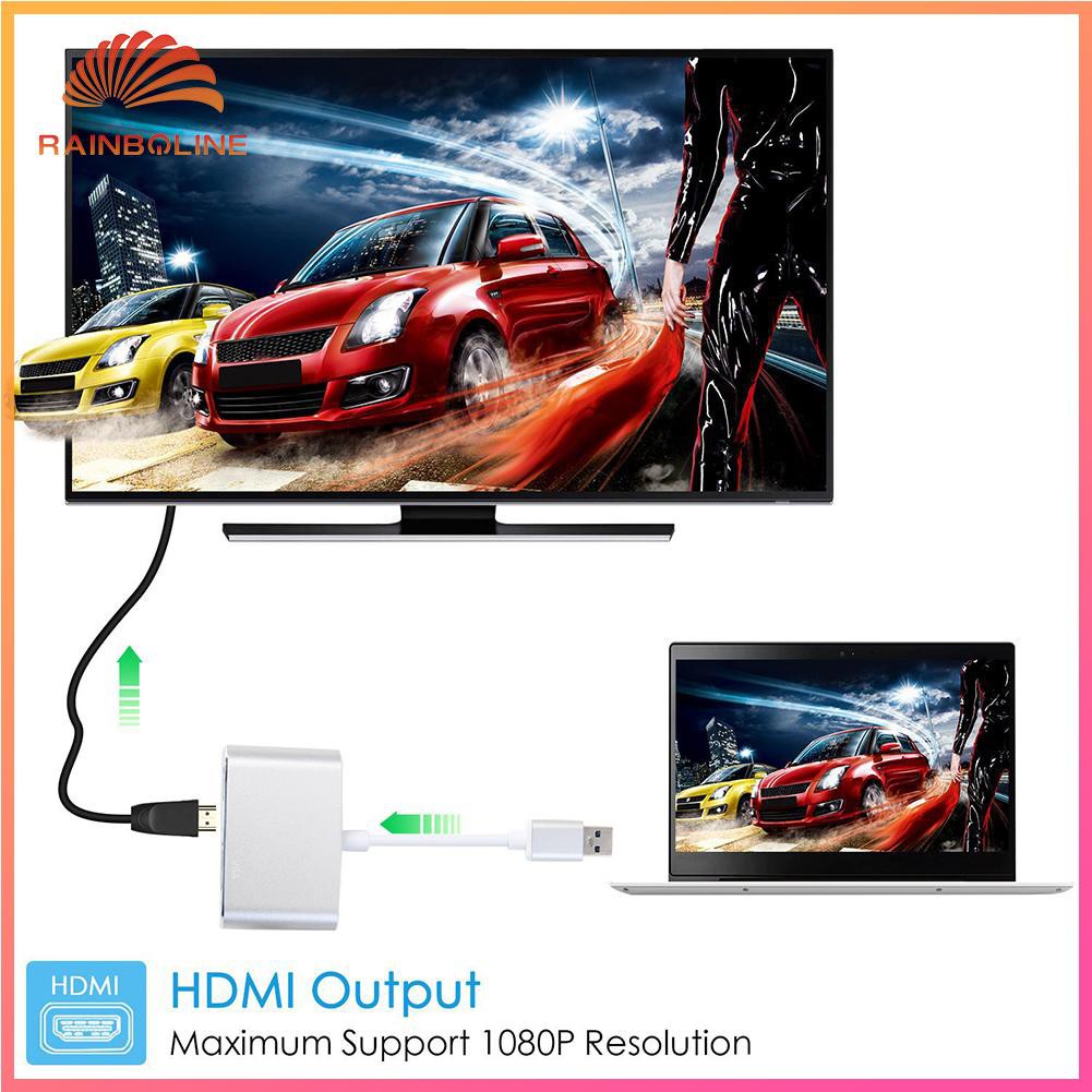 Bộ Chuyển Đổi Usb 3.0 Sang Hdmi-Compatible Vga 1080p Cho Windows 7 / 8 / 10 Pc Tv | BigBuy360 - bigbuy360.vn