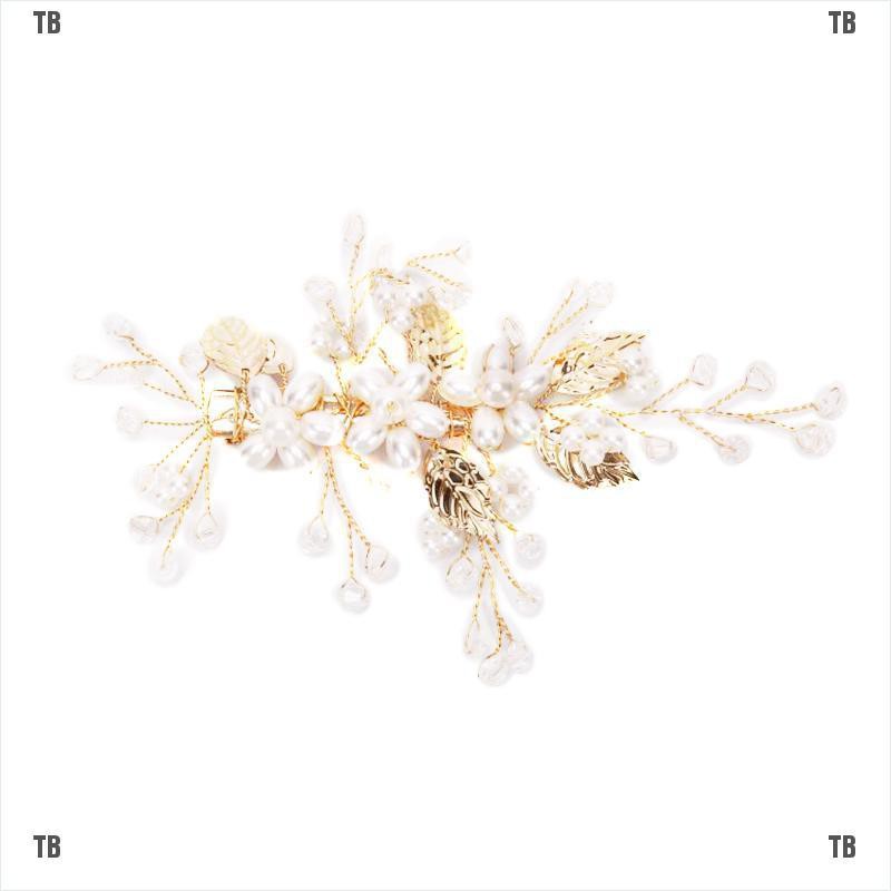 Kẹp Tóc Hình Lá Đính Ngọc Trai Nhân Tạo Sang Trọng