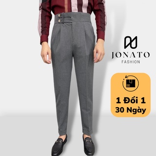 Quần âu nam cạp cao JONATO kiểu dáng Hàn Quốc lịch lãm, sang trọng, chất liệu vải đẹp co giãn thoải mái