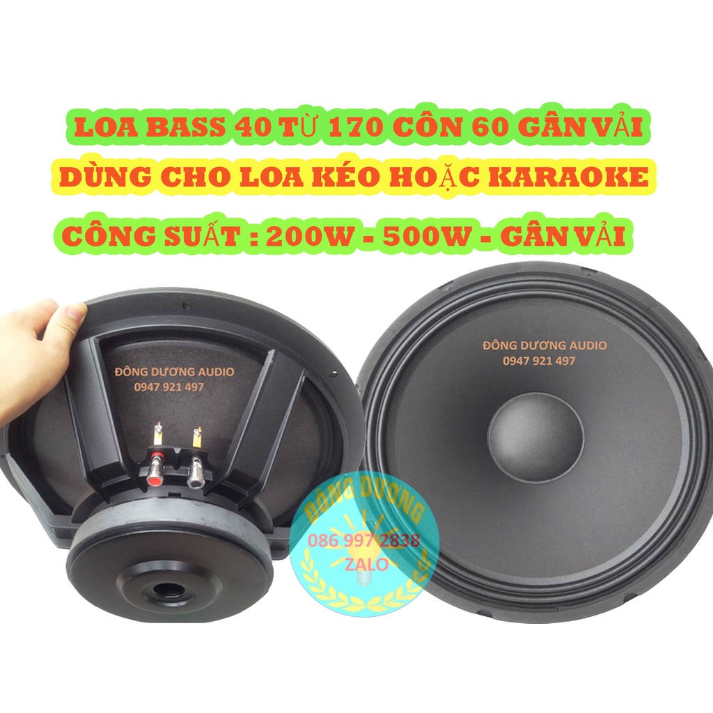 2 CỦ LOA KARAOKE 40 PT AUDIO CÔN 60 GÂN VẢI - BASS CĂNG TIẾNG SÁNG - CỦ LOA 4 TẤC