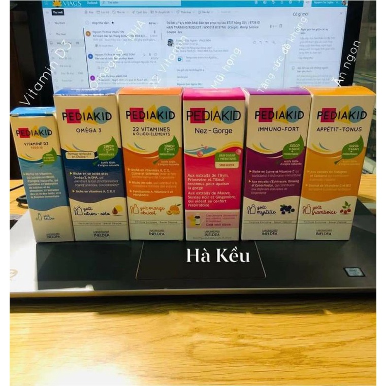 Pediakid tăng đề kháng/Sắt&vitamin B/Canxi/D3/22 vitamin/ăn ngon/omega3/mũi họng Pháp cho bé