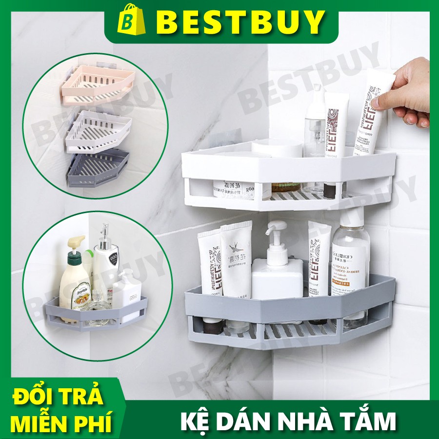 Giá nhựa đa năng dán phòng tắm 🚛 FREESHIP 🚛 Kê góc nhà tắm dán tường Bestbuy