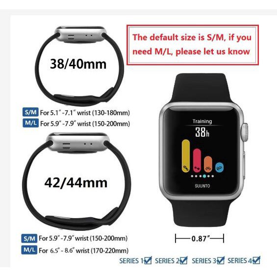 COMBO PFF FULL MẶT APPLE WATCH ĐỦ SIZE 38/40/42/44mm + DÂY ĐEO CAO SU NHIỀU MÀU - Siêu HOT