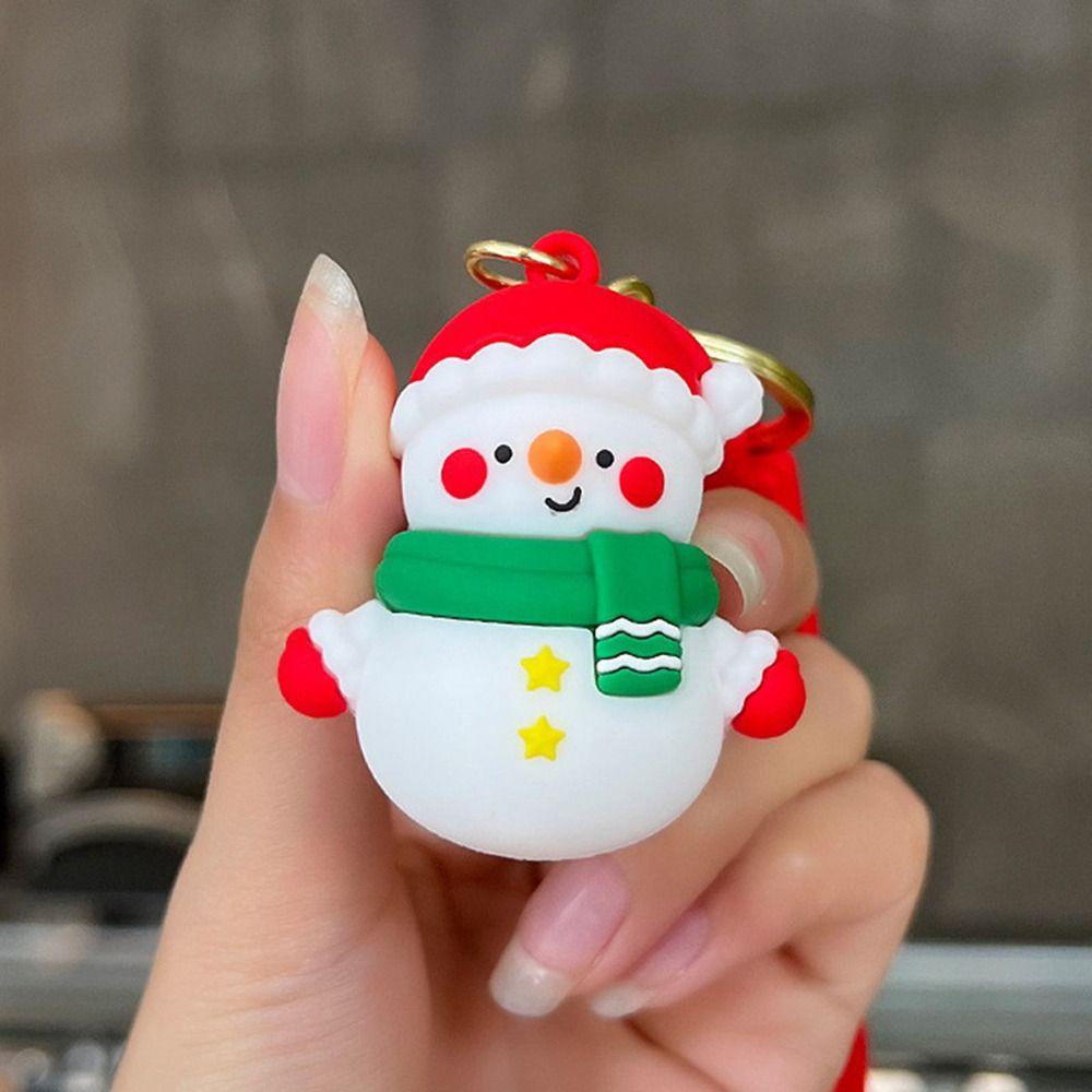 1 Móc Khóa Cao Su Hình Búp Bê Ông Già Noel Trang Trí Cây Thông Giáng Sinh Cho Bé Gái