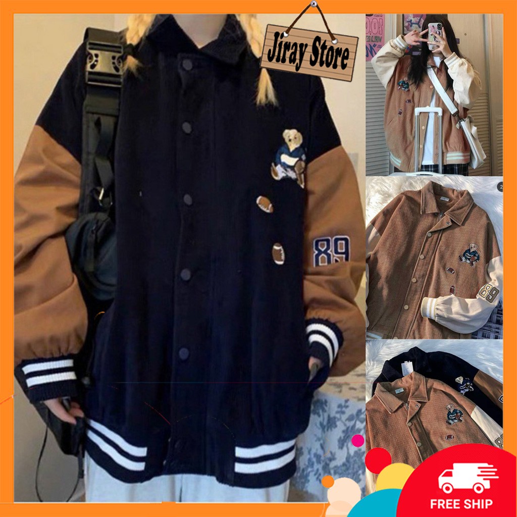 (NEW) ÁO KHOÁC KAKI - ÁO KHOÁC JACKET NHUNG FORM RỘNG 2 Màu Siêu Hot