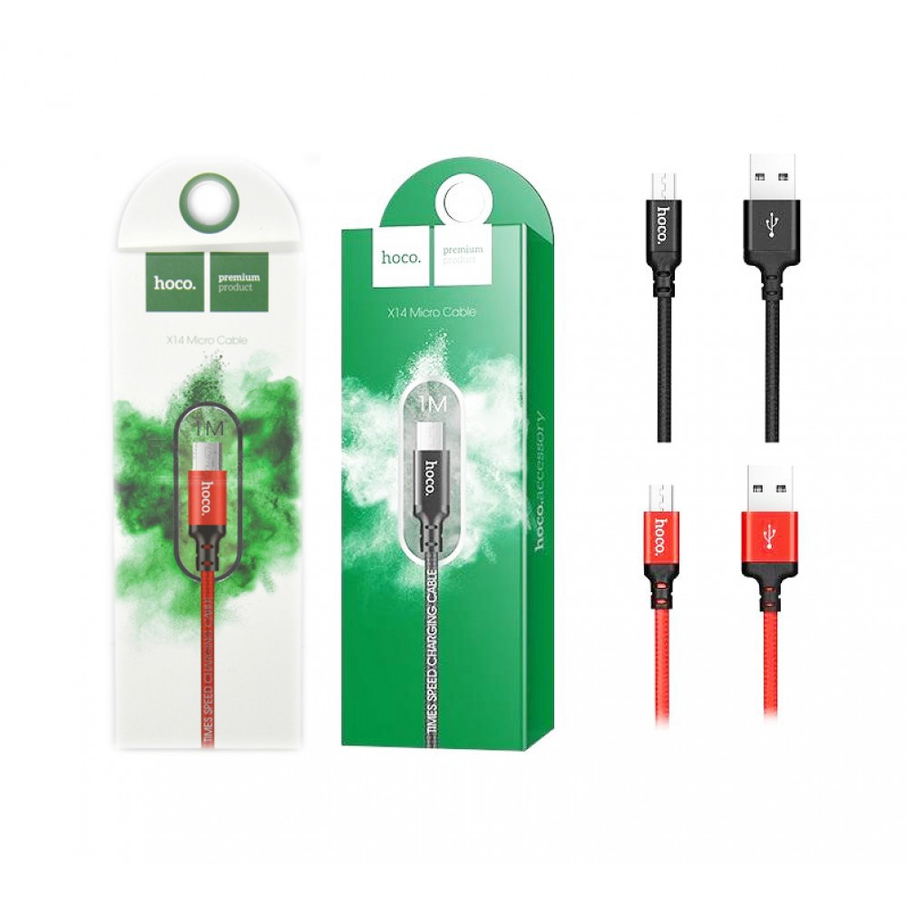 Cáp sạc nhanh dây dù Hoco X14 1M android BH 12 Tháng [ Hàng chính hãng ]