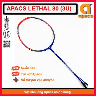 Chính hãng [Vợt cầu lông Apacs Lethal 80 - 3U] - Vợt thân cứng, đập cầu chắc tay, phong độ ổn định