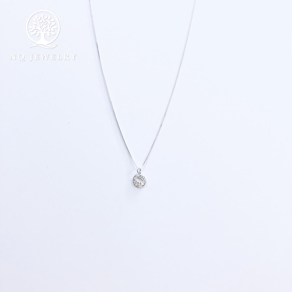 Dây chuyền bạc mặt vòng nguyệt quế - NQ Jewelry