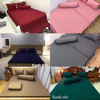 Bộ Chăn Ga Gối 5 MÓN THUN HÀN QUỐC ĐỦ KÍCH THƯỚC (1 vỏ ga, 3 vỏ gối, 1 chăn)