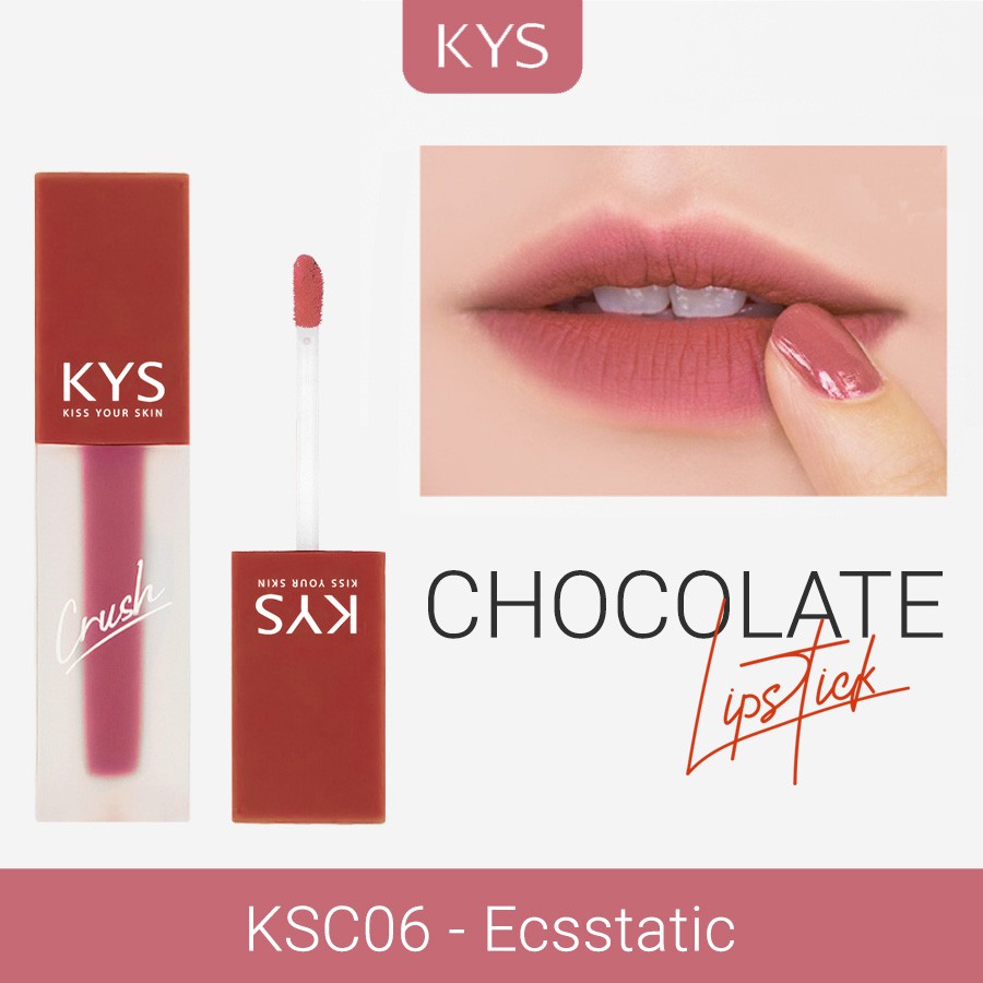 Son Kem Lì Hồng Đất Chocolate Không Chì KYS Crush 3.5g