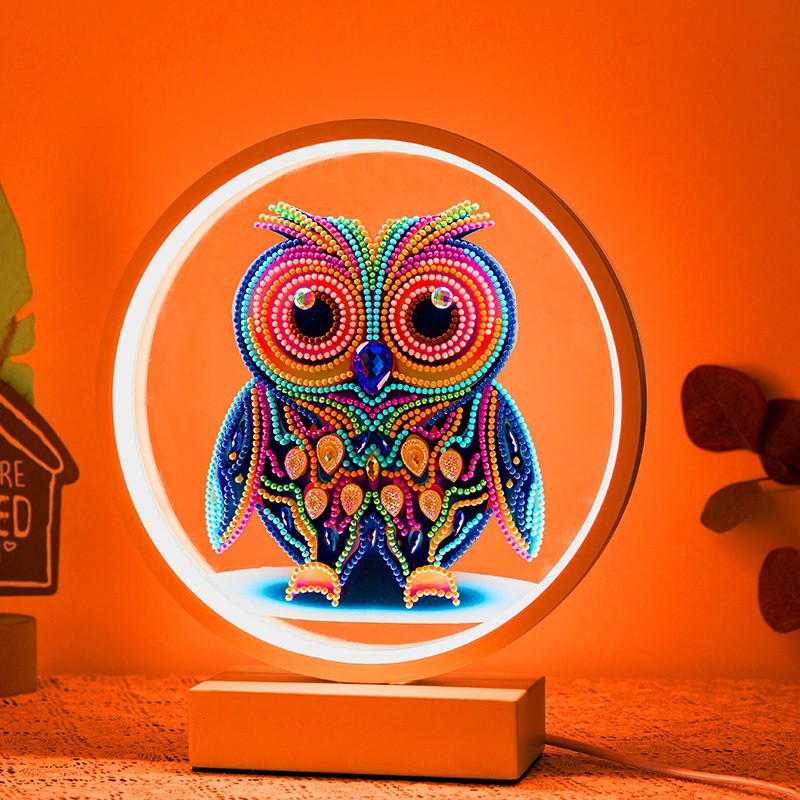 Đèn DIY Đính Đá Cú Mèo Hàng Chính Hãng Cherish