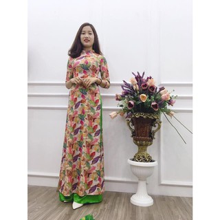 áo dài in may sẵn lá gọn đẹp