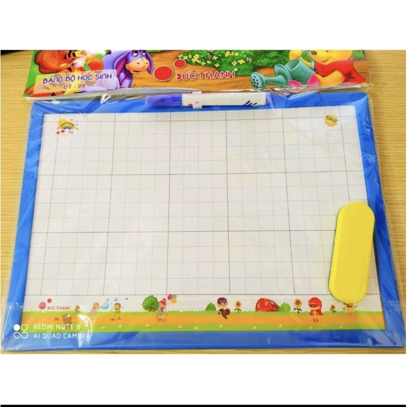 Bảng học sinh 2 mặt Đức Thanh - Kèm bút dạ bảng bông lau bảng