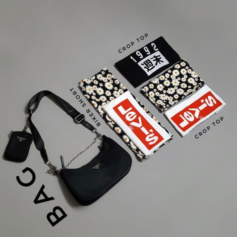 Quần short biker lưng cao F21 hình hoa cúc Daisy Biker