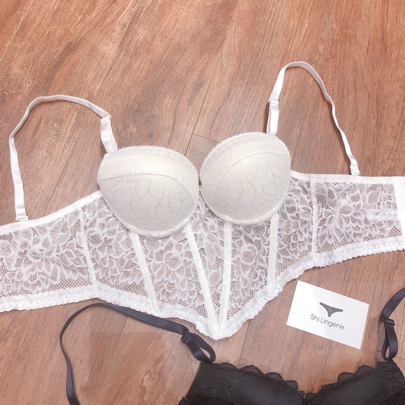 Áo Corset chéo nhọn tôn eo, mút siêu nâng 5cm