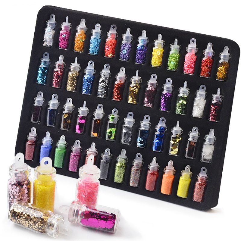 Set 48 lọ kim tuyến lấp lánh trang trí móng tay nghệ thuật, hàng mới về 2021
