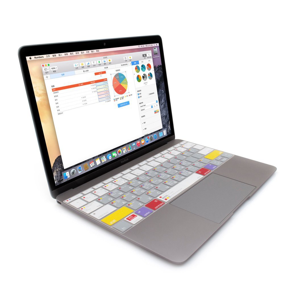 Phủ Phím Macbook JCPal Bản Phím Tắt MacOS-Siêu mỏng, ôm khít bàn phím-Chống nước, bụi bẩn