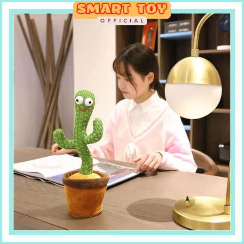 Cây xương rồng nhảy múa, xương rồng nhại giọng nói, nhún nhảy vui nhộn, phát 120 bài hát hot, có đèn Led, dây sạc USB