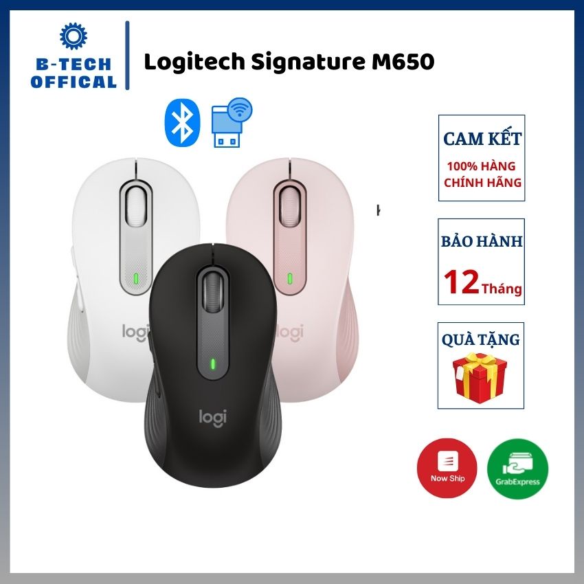 Chuột Bluetooth ⚡𝐁𝐇 𝟏𝟐𝐓⚡ Logitech Signature M650 chuột không dây Macbook, iPad, máy tính Laptop