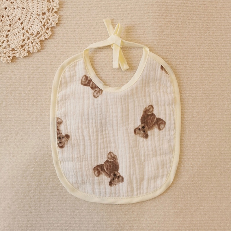 Khăn Yếm Bằng Cotton Mềm Thoáng Khí In Họa Tiết Hoạt Hình Cho Bé Sơ Sinh
