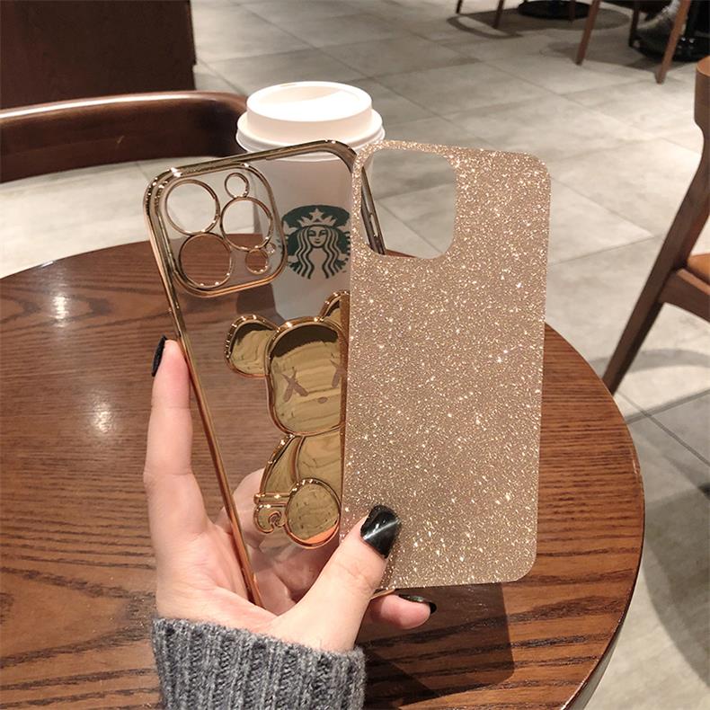 Ốp lưng in nổi hình gấu Bearbrick 3D cho iPhone 14 Max / 14Pro / 14Pro Max / 13 Pro Max 12 / 11 / XS Max / 7P / 8P