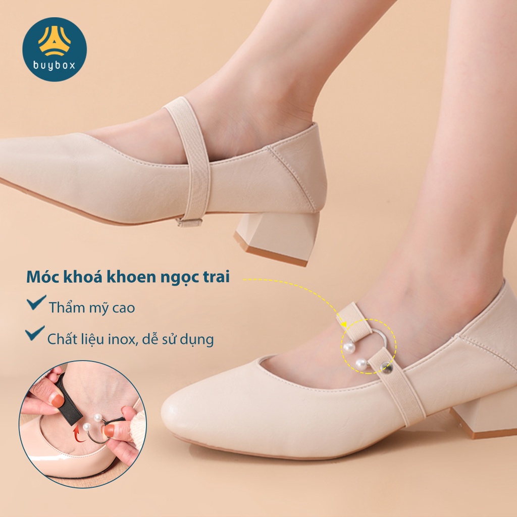 Quai giày thun đan hồi, bản to phối khoen, thiết kế chắc chắn, chống tuột gót giày, dùng cho nữ - buybox - BBPK218