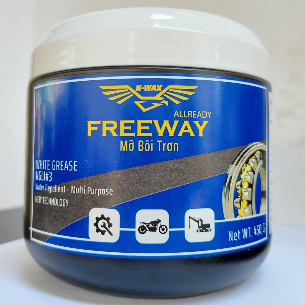 [MỠ TRẮNG CHỊU NHIỆT 180 ĐỘ] FREEWAY WHITE GREASE NGLI#3 450 GRAM