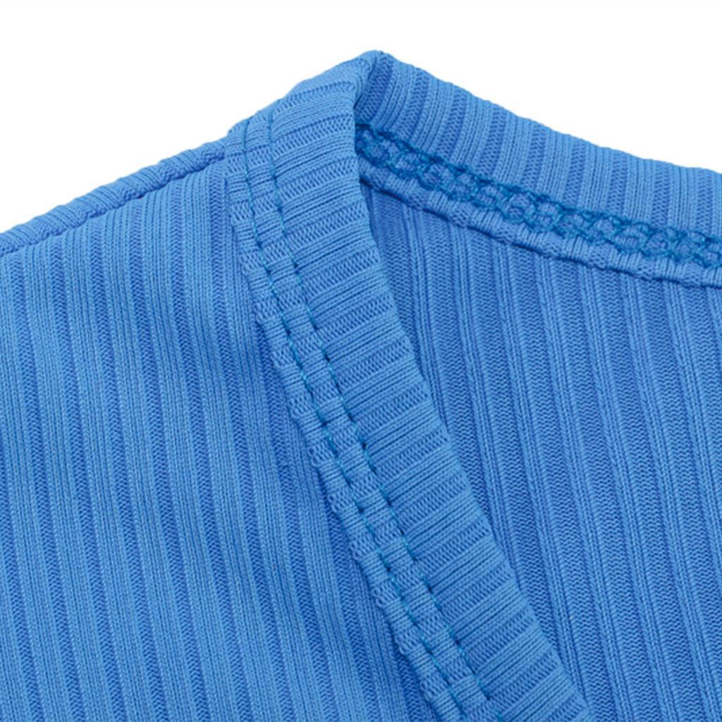 Áo Croptop Tay Ngắn Cổ Chữ V Phối Nút Thiết Kế Ôm Sát Tôn Dáng
