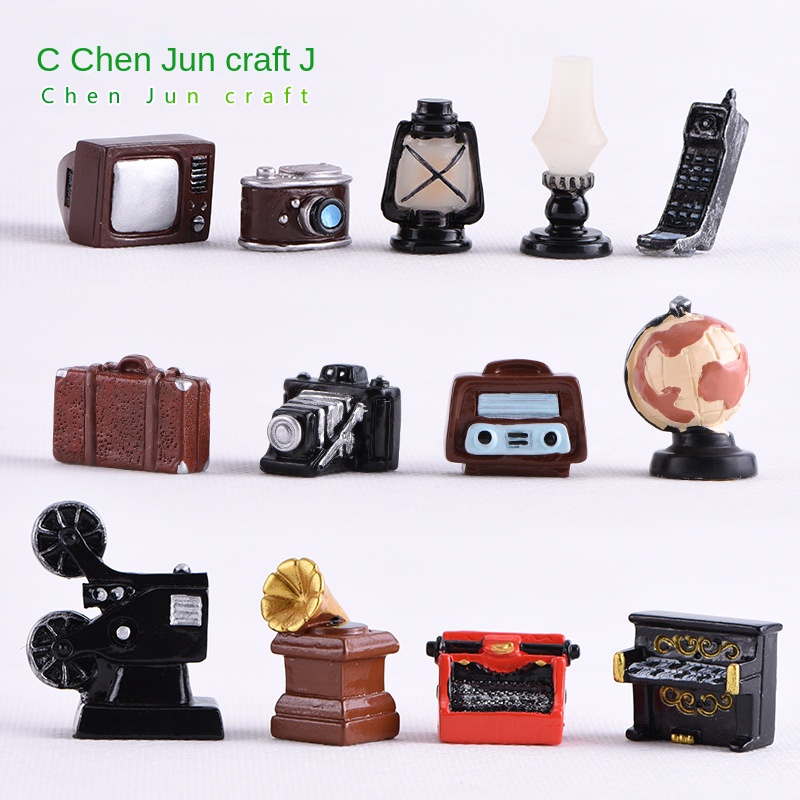 Máy Ảnh Cổ Điển Hoài Niệm Ghi Âm Giọng Nói Trang Trí Phòng Khách mini Bằng Nhựa resin Làm Đạo Cụ Chụp Ảnh