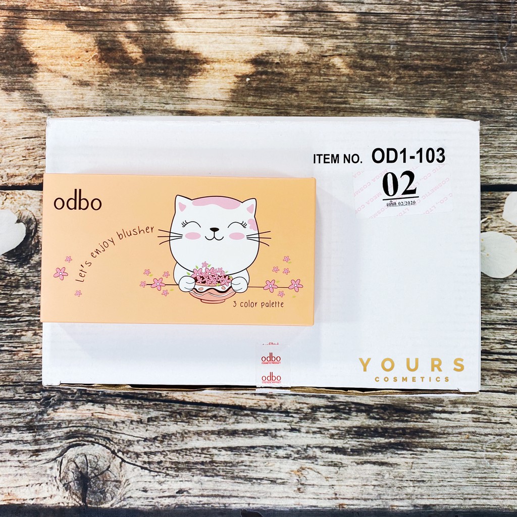 [Auth Thái] Phấn Má Hồng Odbo Tông Cam Đào Không Nhũ 3 Ô Enjoy Blusher OD1-103 No.02 | BigBuy360 - bigbuy360.vn