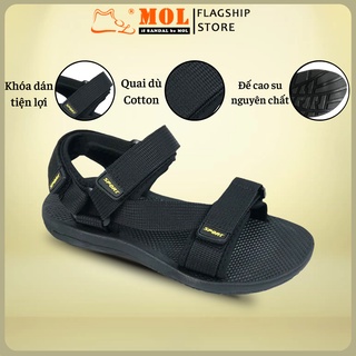 Giày sandal nữ hiệu Rova siêu bền quai ngang đế cao su quai dù đi làm đi học màu đen mã RV872