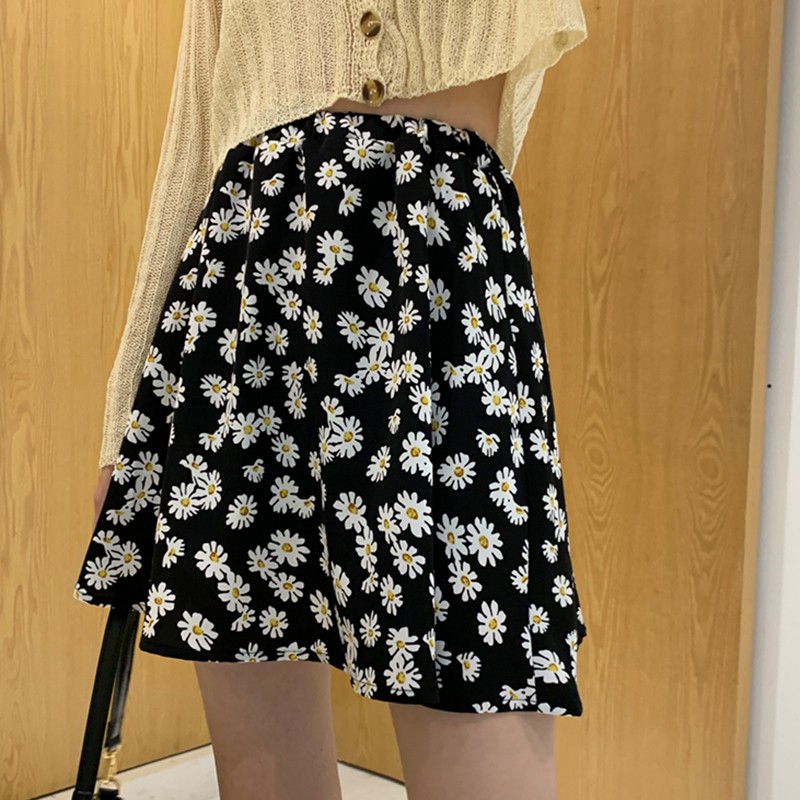 Chân Váy Lưng Cao In Hoa Cúc Xinh Xắn Phong Cách Hàn Quốc Cho Nữ | BigBuy360 - bigbuy360.vn