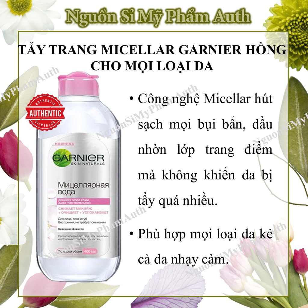 Nước Tẩy trang hồng Garnier Hồng