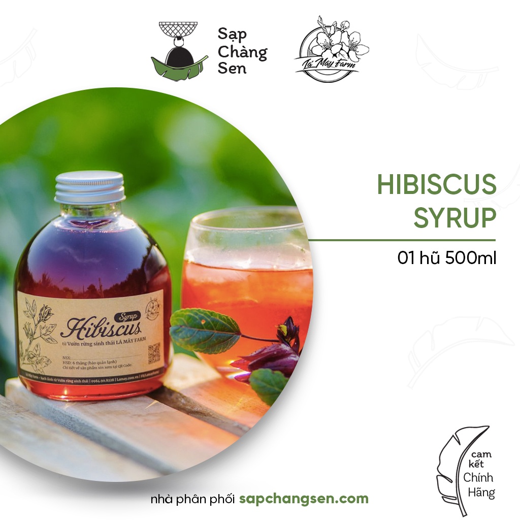 Hibiscus Syrup (Lá Mây Farm) - 500ml