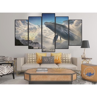 Tranh dán tường room decor whale - cá voi - bộ 1
