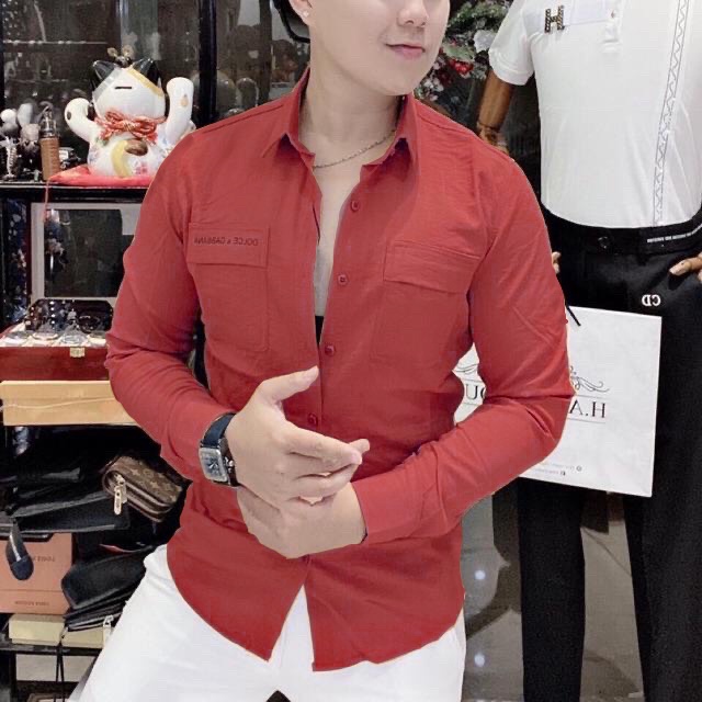 Áo sơ mi - áo sơ mi đũi xước dooce, form slimfit mặc vừa vặn, tôn dáng, chất vải mềm mịn thoải mái, thấm hút mồ hôi tốt