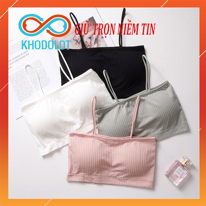 Áo Lót 2 Dây Sexy Kiểu Quây Dáng Croptop Len Tăm Dây Mảnh Có Mút Nâng Ngực AOLOT03