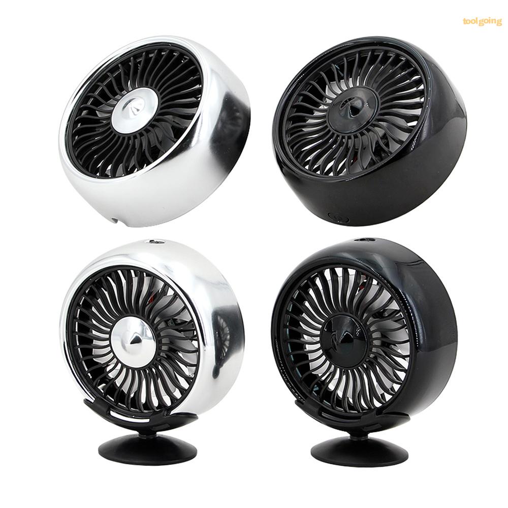 Ready in stock Mini Car Fan for Air Vent/Dashboard 3 Speeds USB Cooling Fan with Cable Built-in Colorful LED Light