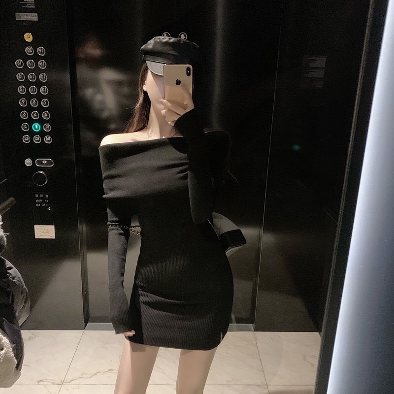ĐẦM ÔM BODY BẸT VAI ĐỎ NOEN MẶC TẾT LUÔN TET2