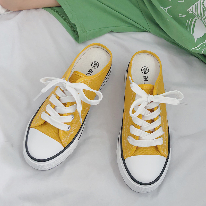 Giày Lười canvas Đế Độn Thời Trang Cho Nữ