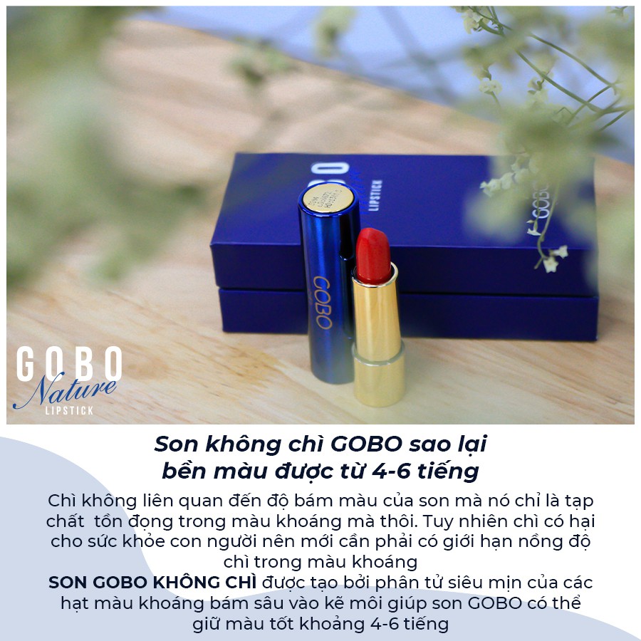 Son không chì Cocayhoala son thiên nhiên Gobo Nature matte 4.5g(4 màu mới) an toàn lành tính cho cả mẹ bầu mẹ sau sinh | BigBuy360 - bigbuy360.vn