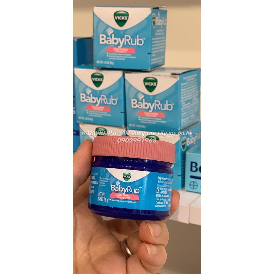 Dầu bôi ấm ngực , giảm ho , ngạt mũi Vicks BabyBalsam ( cho bé từ 3 tháng )