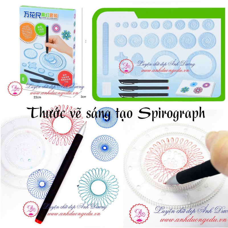 Bộ thước vẽ nghệ thuật sáng tạo SPIROGRAPH